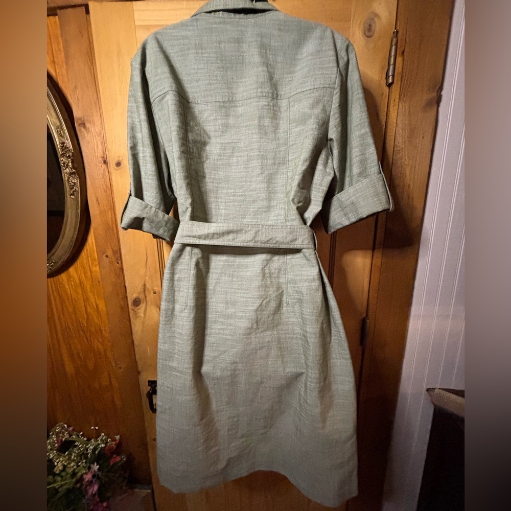 Sharagano Olive Green Belted Dress - Picture 5 of 7